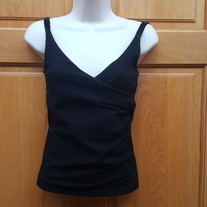 CACHE wrap sequin strap tank